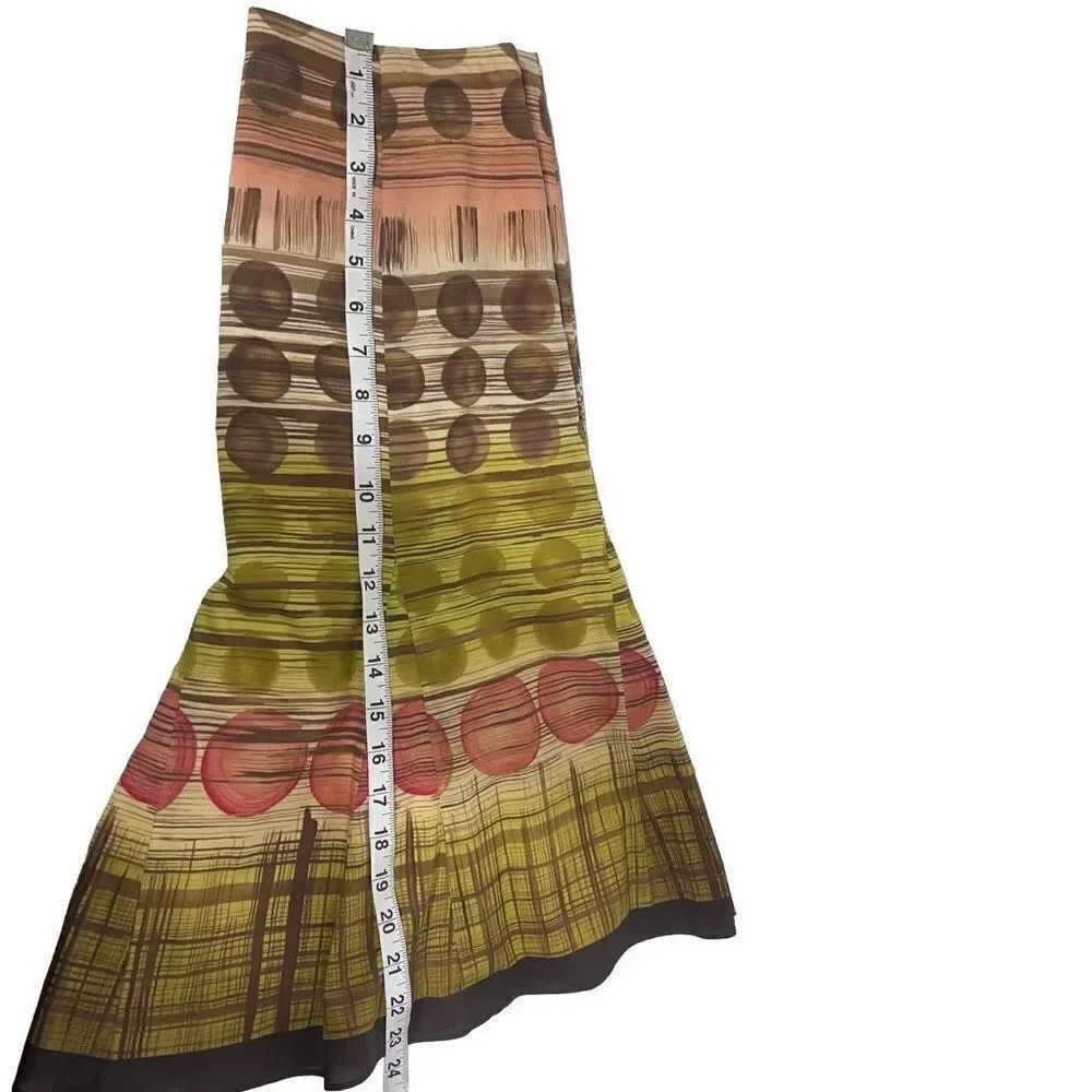 Talbots Women's Vintage Multicolor A-line pleated ruffle Skirt Size Petite 6